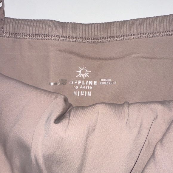 Aerie Nude Pink Ribbed Sports Bra - Picture 2 of 3